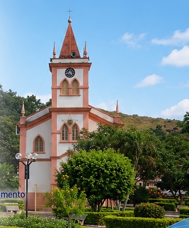 Igreja e praça de Rochedo de Minas